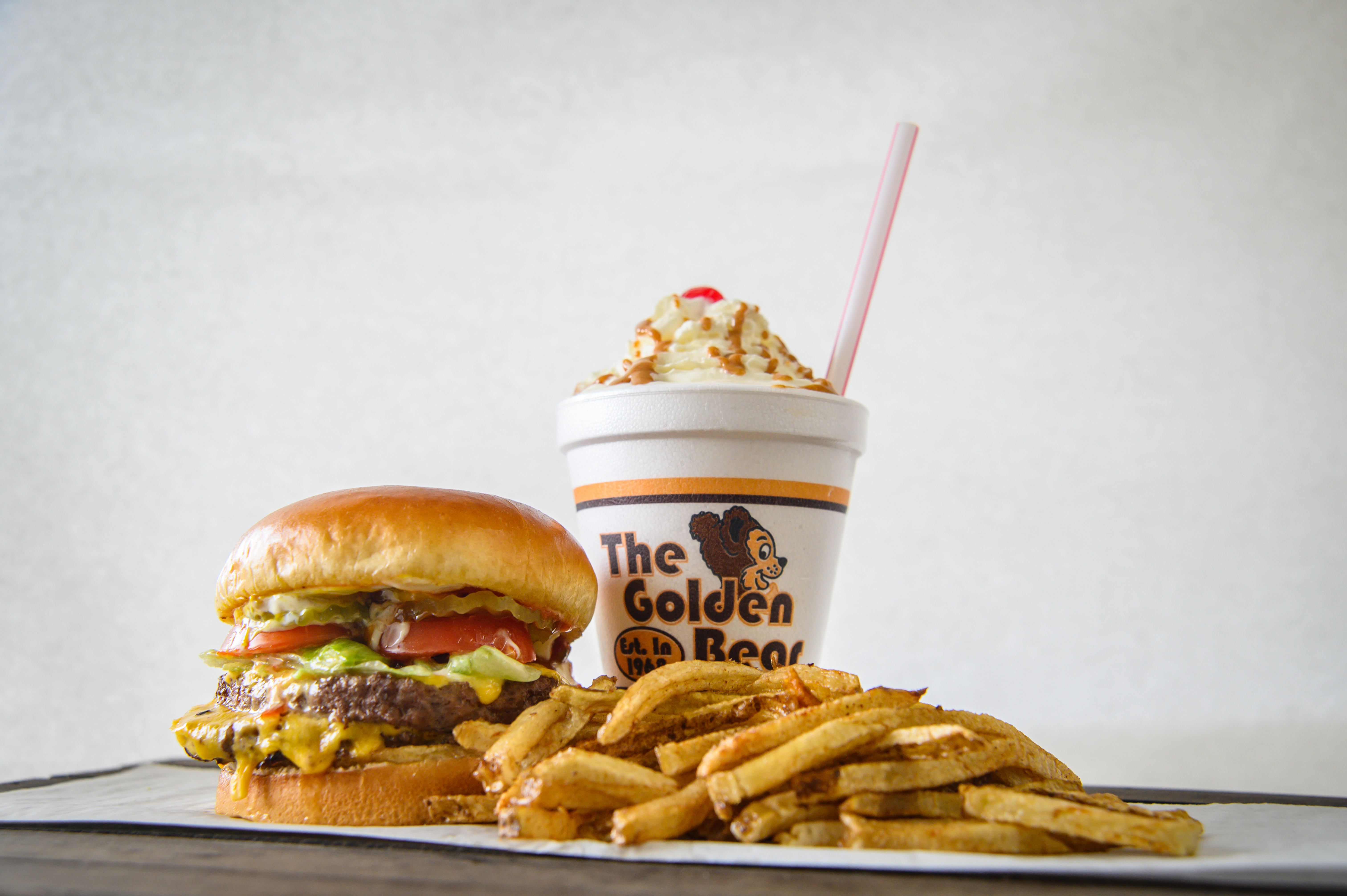 Burger, Fries, And A Peanut Butter Milkshake